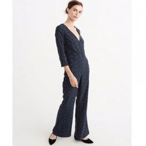 Abercrombie & Fitch navy polka dot jumpsuit size 00 NWT